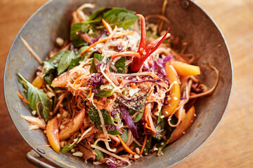 Poster - stir fried noodles with thai spicy salad