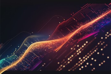 Poster - Wavy Data flow Abstract background