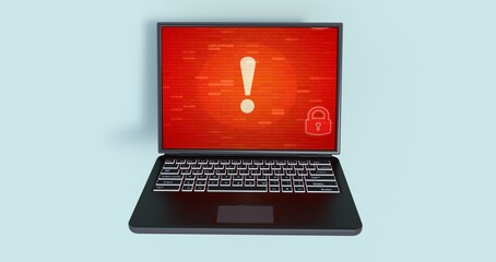 System hacked alert after cyber attack on computer network. compromised information concept. internet virus cyber security and cybercrime.