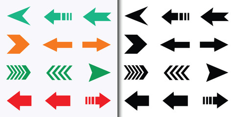 Wall Mural - arrow set icon. arrows. colorful arrow symbols. colored arrow sign symbols. arrow collection. arrows