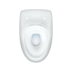 Toilet bowl incomplete modern realistic. Isolated images of white toilet bowl view top. illustration for advertising or web design, interior element decor bathroom unit. png