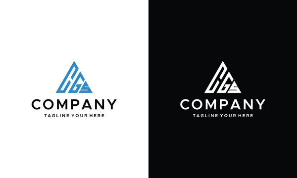 CGS initials logo designs vector template on a black and white background.