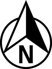Poster - basic north arrow mark sign symbol icon for map orientation. vector image.