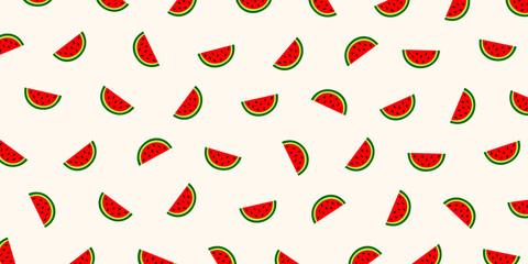 Poster - Cute slice watermelon pattern for background and wallpaper design