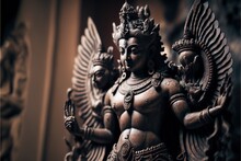Krishna Godess Statue Four Hand Generative AI
