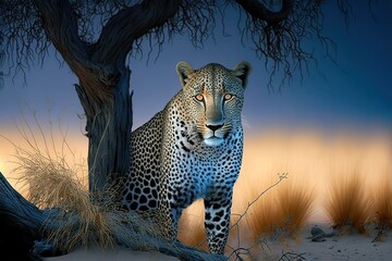 Wall Mural - Leopard Stock Photo, Wildlife Photography, Generative Ai