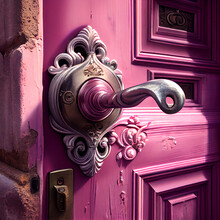 Pink Door Lock And Key Fancy Doorknob
