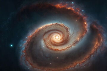 Wall Mural - abstract spiral galaxy background, generative ai