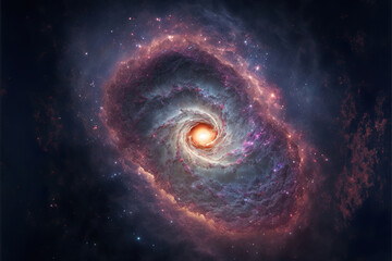 Wall Mural - abstract spiral galaxy background, generative ai