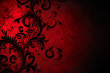 Red Floral Background With Ornament