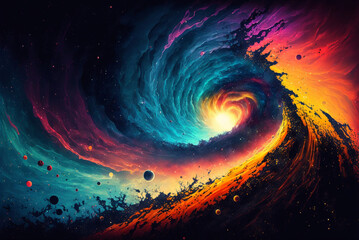 Wall Mural - Galaxy supernova shooting stars all over the sky - space environment