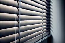 Closeup Of Office Window Blinds. Generative Ai