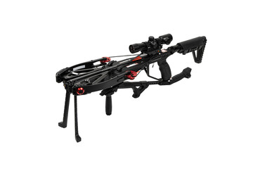 Wall Mural - A modern crossbow with an optical sight. Silent weapon for hunting and sports. Isolate on a white back.