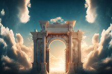 Gates Of Paradise, Gateway To Heaven, Gate In The Clouds, Door, Generative Ai