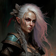 Portrait of a female elf rogue