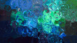 viele unförmige Blubberblasen in blau und grün als Hintergrund oder Textur