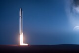 Fototapeta  - SpaceX launch starship and meet someone