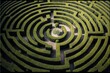 ornamental maze, labyrinth hedge nature, gardening, Generative AI