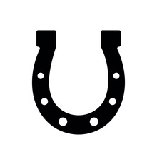 Horseshoe Silhouette, Black Filled Vector Icon, Symbol Of Luck, Saint Patrick's Day