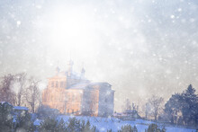 Landscape Monastery Winter Vologda Ferapontovo Kirillov, Russian North