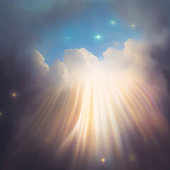 Wall Mural - generative ai: beautiful sky and clouds in soft pastel color. soft cloud in the sky background