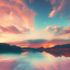 Wall Mural - generative ai: beautiful sky and clouds in soft pastel color. soft cloud in the sky background