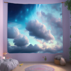 Wall Mural - generative ai: beautiful sky and clouds in soft pastel color. soft cloud in the sky background
