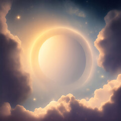 Wall Mural - Generative AI: Beautiful sky and clouds in soft pastel color. Soft cloud in the sky background