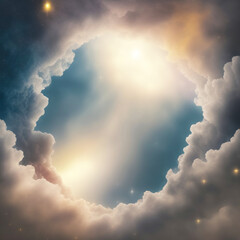 Wall Mural - Generative AI: Beautiful sky and clouds in soft pastel color. Soft cloud in the sky background