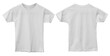 Child kids blank white shirt template mock up, front and back t-shirt design isolated