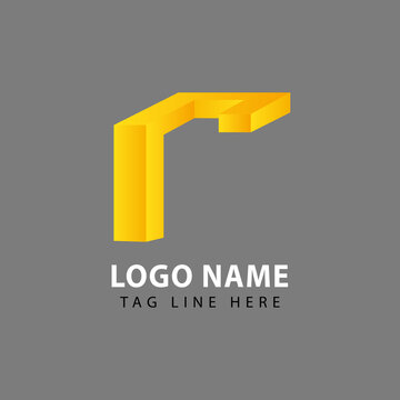 isometric letter P logo with gold color which symbolizes luxury