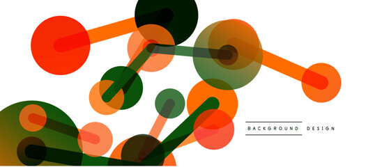 Poster - Abstract background. Round dots connected by lines. Trendy techno business template for wallpaper, banner, background or landing