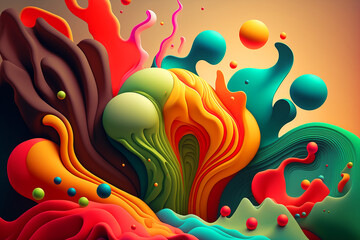 Canvas Print - colorful organic background. generative ai