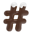 © Qualityrenders - hashtag symbol chocolate font with cream on top