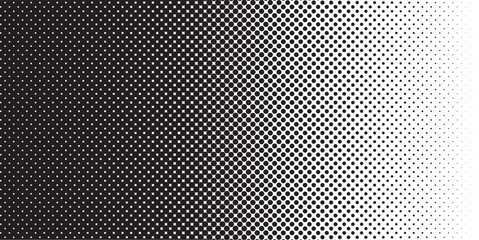 Aufkleber - Monochrome Dots Background. Fade Texture. Vintage Pop-art Backdrop. Grunge Black and White Overlay. Vector illustration	
