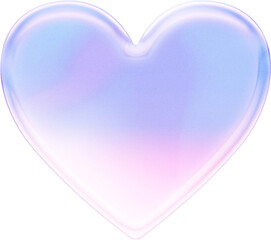 Dreamy holographic dreamy color love icon isolated 3d gloss