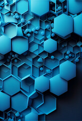 Poster - Beautiful abstract blue triangle background