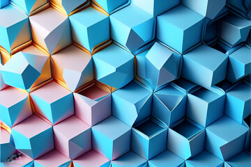 Poster - Beautiful abstract blue triangle background