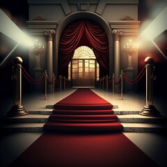 VIP luxury entrance with red carpet grand entrance