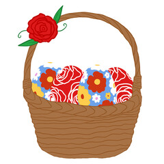 Wall Mural - Easter Eggs In The Basket