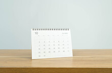 October 2023 Calendar Page On White Background. Calendar Background For Reminder, Business Planning, Appointment Meeting And Event.