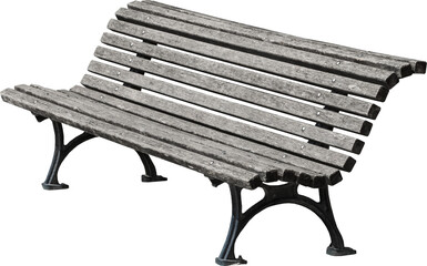 Poster - Isolated PNG cutout of a wooden street bench on a transparent background, ideal for photobashing, matte-painting, concept art
