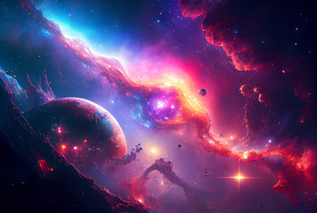 galaxy in space colorful cosmos