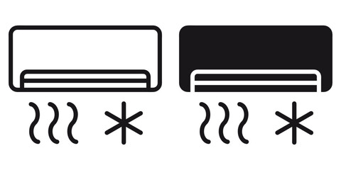 Poster - ofvs315 outlinefilledvectorsign ofvs - air conditioning vector icon . heat and cool sign . isolated 