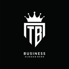 Wall Mural - Letter TB logo monogram emblem style with crown shape design template