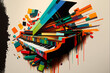 Fortepian instrument muzyczny abstrakcyjny malowany obraz olejny 15