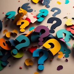 Infinite question marks, original three dimensional illustration. Fit for background, poster, advertising, flyer, backdrop, pamflet.