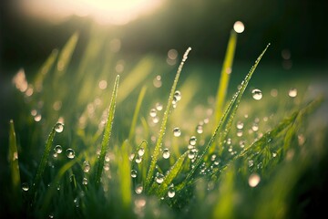 dew drops on grass