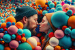 © Marvinix - Couple in love, valentines day, balloons around, golden ratio composition, cinematography, portrait photography,