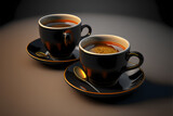 Beautiful cups of coffee